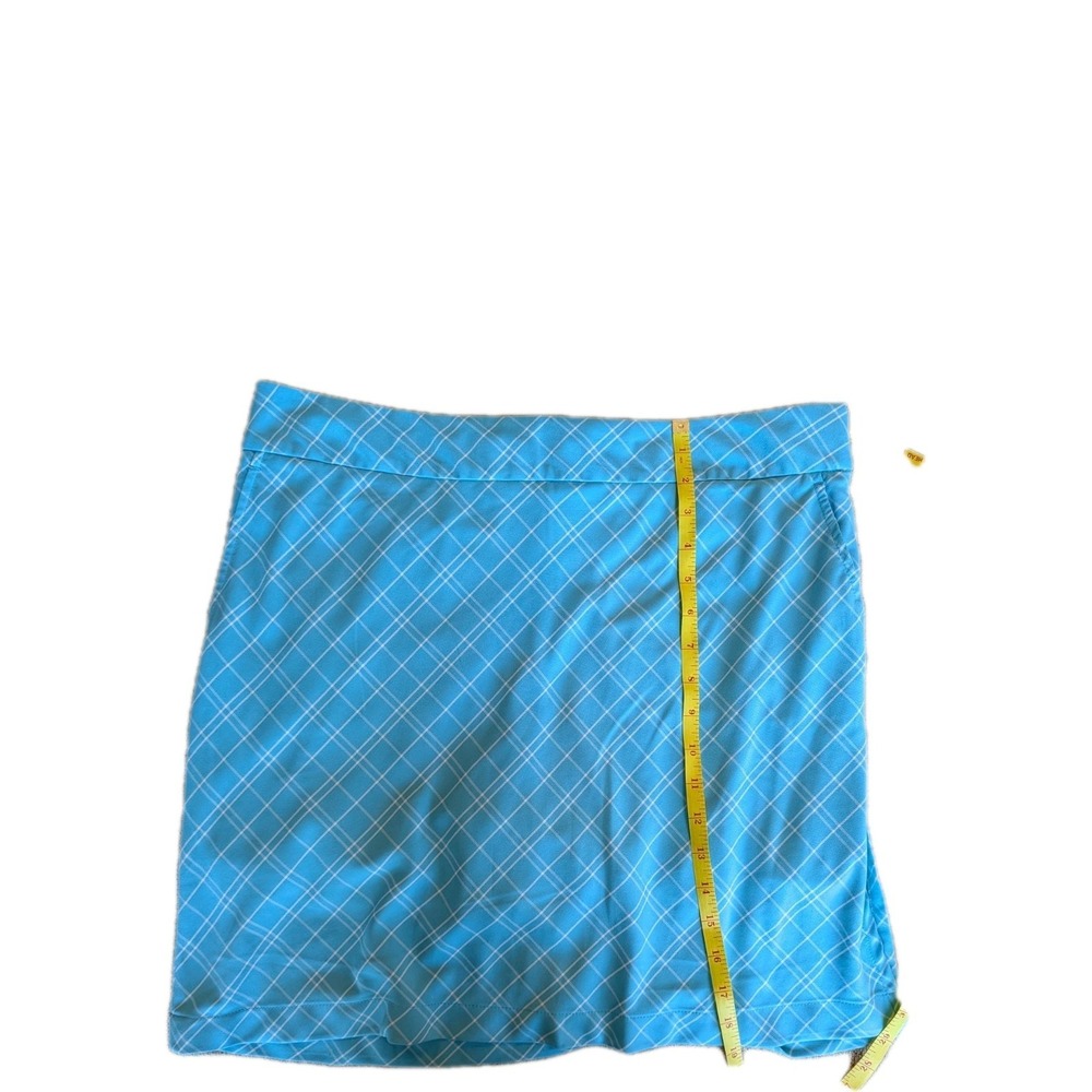 Ashworth Women's Skort Size 10 Light Blue Pattern Plaid Sports Golf Tennis